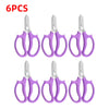 Six pairs of purple precision shears for bonsai and floral work with comfort grips