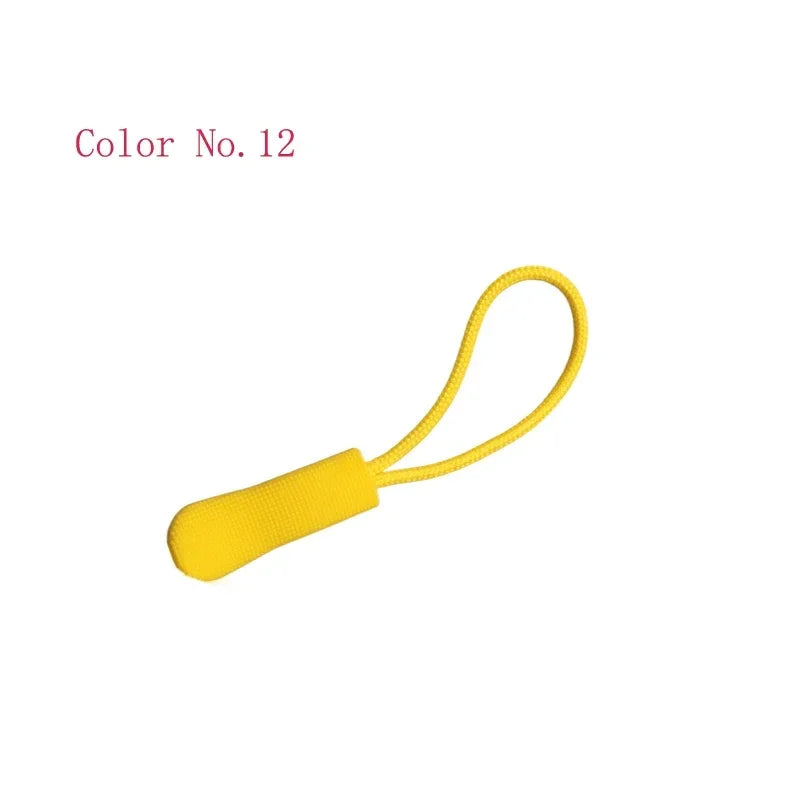 Yellow replacement zipper pull for bags and apparel, labeled Color No. 12.