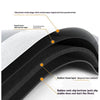 Cross-section diagram showing layers of an absorbent kitchen floor mat including a surface layer, water absorption layer, and
