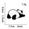 Black and white panda embroidery patch measuring 4.4 cm by 1.7 inches.