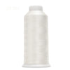 A spool of white high tenacity machine embroidery thread is shown against a white background.