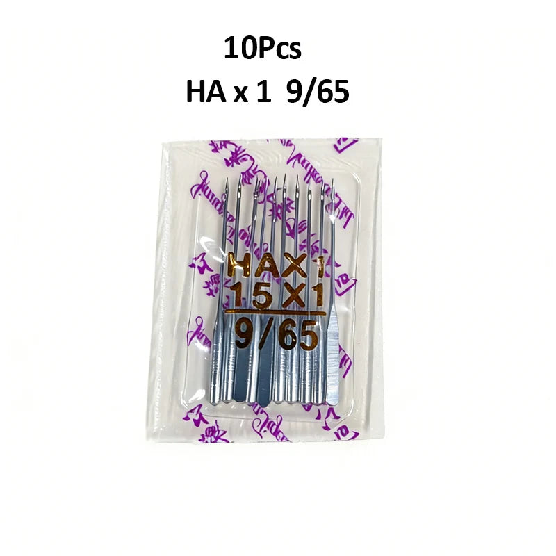 A plastic package containing 10 pairs of HA x 1 9/65 sewing machine needles.