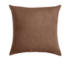 A square, deep brown velvet decorative pillow cover.