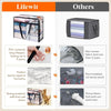 A comparison chart showing features of a Lifewit storage bag against other products.