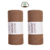 Two spools of brown hollow cotton yarn for DIY crafting