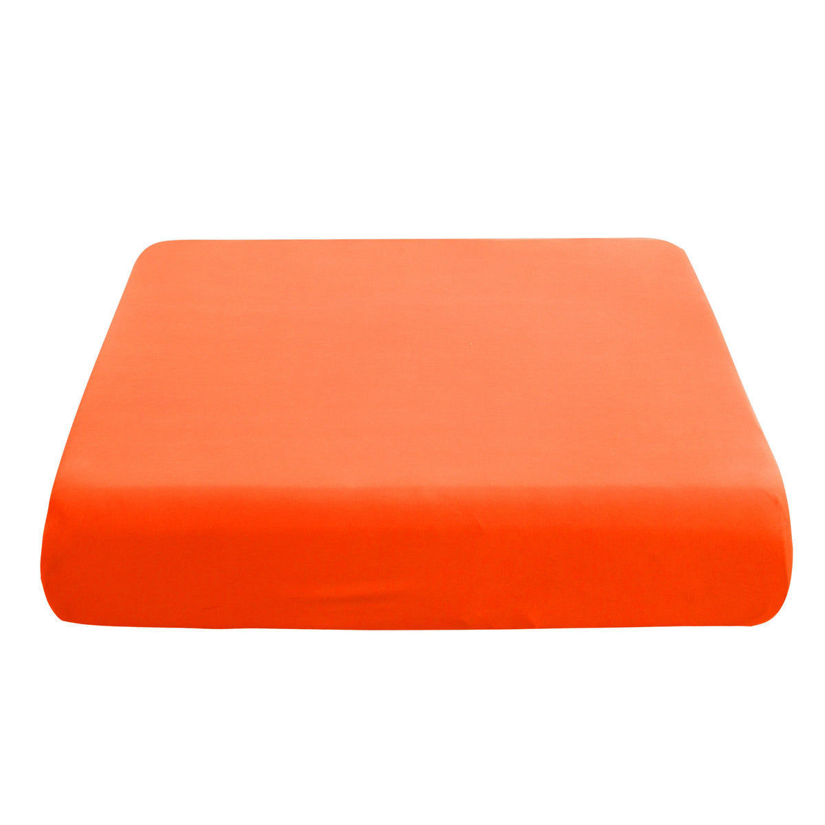 An orange solid elastic sofa cushion slipcover.