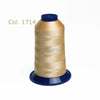 Spool of gold-colored high tenacity polyester embroidery thread labeled Col. 1714