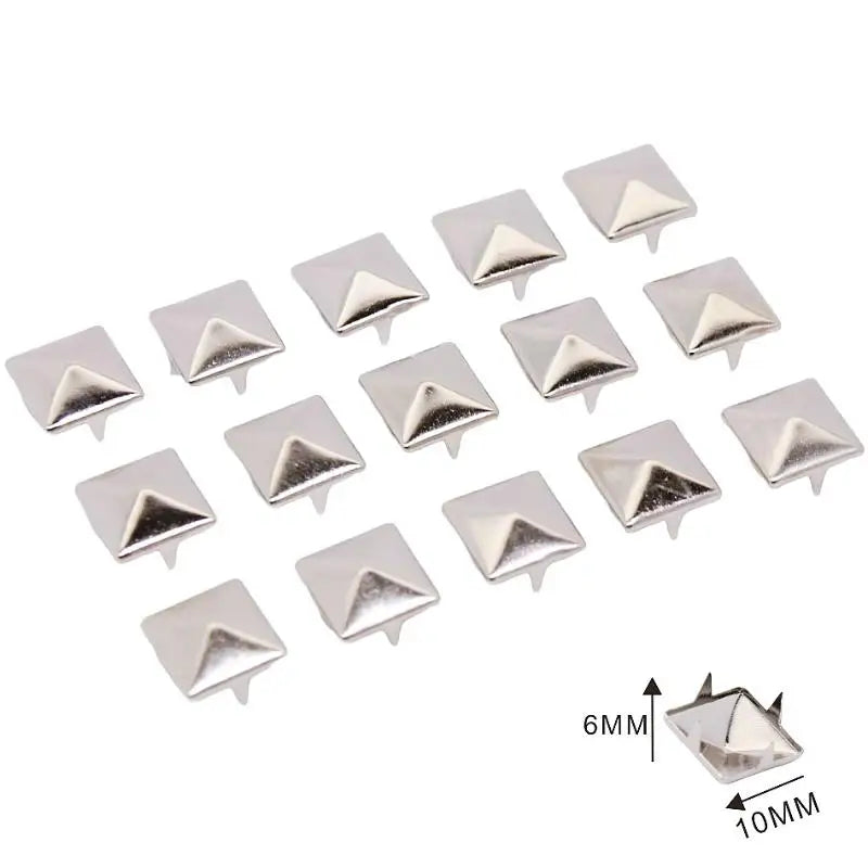 Square Pyramid Metal Studs for DIY Leathercraft and Punk Fashion
