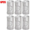 Six pieces of silver non-slip bed sheet grippers with adjustable clips.