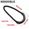 Black U-shape zipper pull straps with measurements shown for size reference