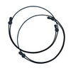 Black adjustable crop tuck band for tops with elastic cord and small loops