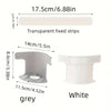 Set of four white and grey adjustable bed sheet holders with transparent fixed strips