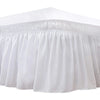 White thick ruffle bed skirt with adjustable elastic belt
