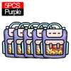 Five purple cartoon birthday and party goodie bags