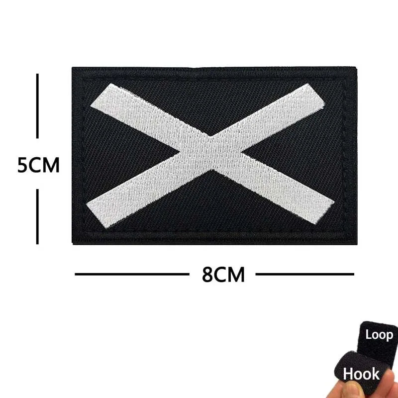 Blackbeard skull pirate flag embroidered patch with hook and loop backing
