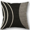 Abstract geometric pillow cover featuring black and gray stripes on a square cushion.