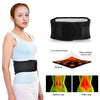 A woman demonstrates a magnetic therapy waist belt for lumbar support, showing its application and before-after results.