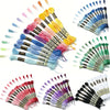 A collection of 12 packs of rainbow gradient embroidery floss threads in various colors and shades for crafting