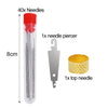 A set of 40 stainless steel embroidery and knitting needles, a needle piercer, and a top needle.
