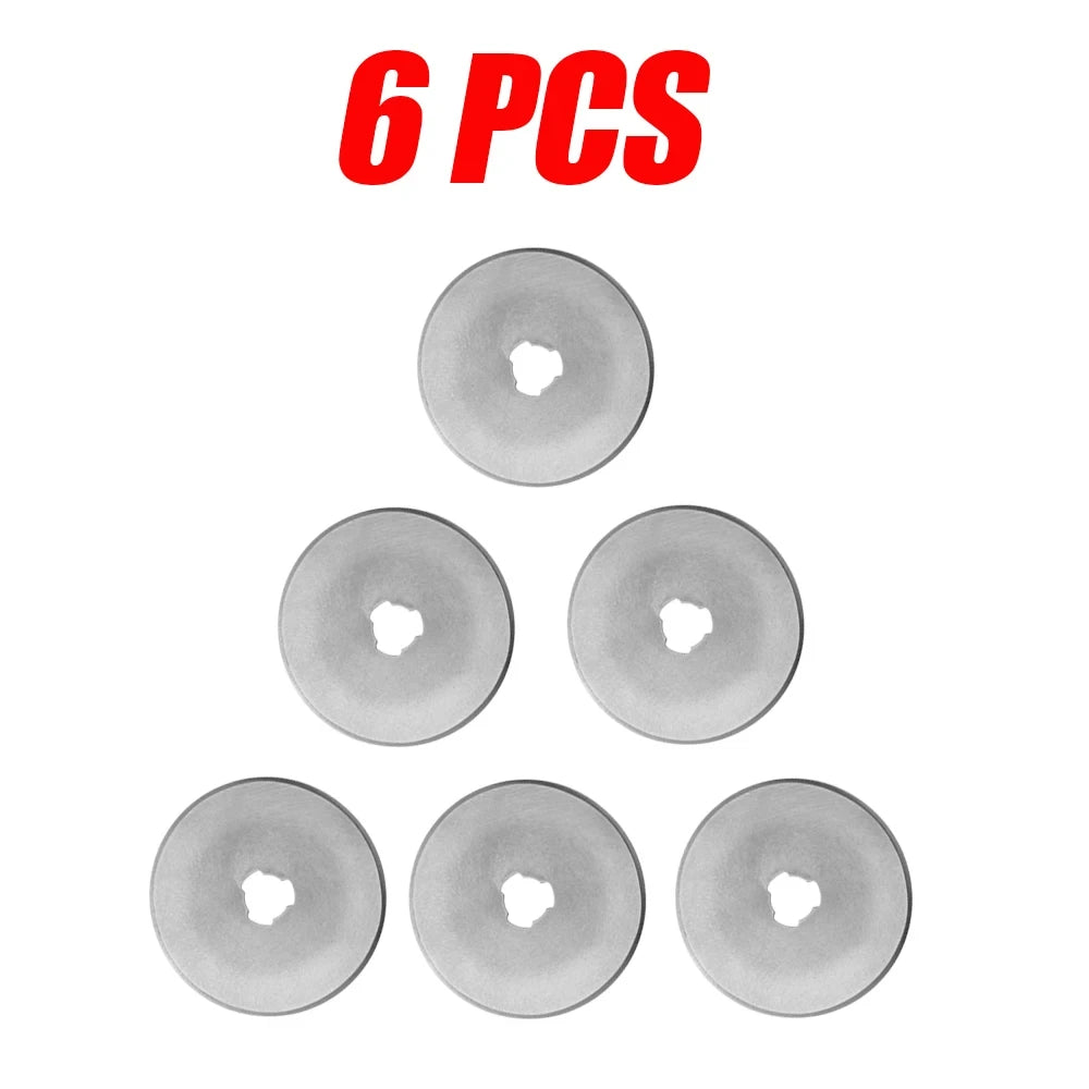 Six precision rotary cutting blades for a kit.