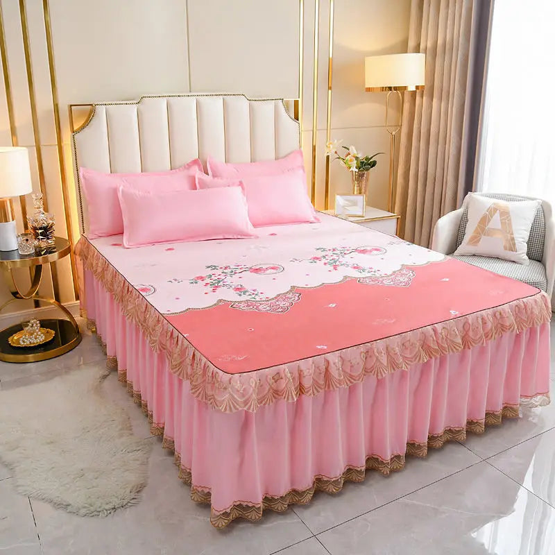 Luxury Floral Bed Skirt for Mattress Protection