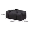 Black durable Oxford cloth storage bag shown from the side with dimensions 31cm high, 60cm long, and 24cm wide.