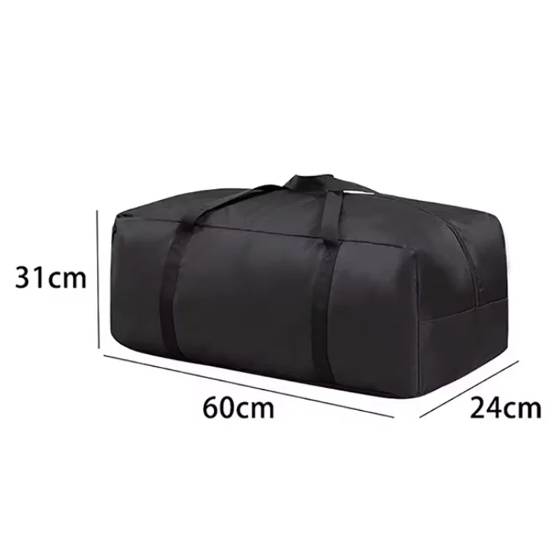 Black durable Oxford cloth storage bag shown from the side with dimensions 31cm high, 60cm long, and 24cm wide.