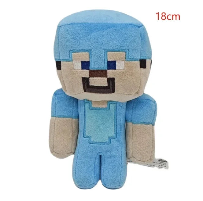 A light blue stuffed dragon plush toy with a tan face and body, shown from the front.
