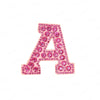 Pink rhinestone letter A patch for DIY craft project