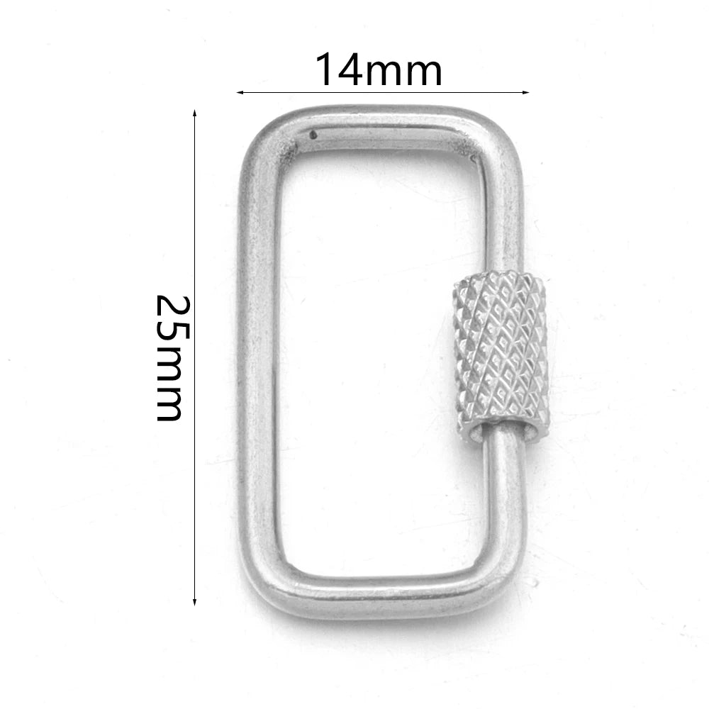 Silver heart-shaped screw lock carabiner clasp for jewelry making with a textured grip