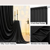 Black silky touch curtain panel with a rod pocket and wrinkle-free material