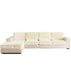 A light beige plush stretch sofa seat cushion cover set featuring anti-slip elastic.