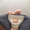 A hand holds an Easy Sewing Guide Tool with 3mm spacing for DIY crafting, showing the tool's structure and a pin.