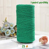 A spool of medium-thick, teal green hand-woven cotton yarn for crafting, packaged as 1 pack of 2 pieces.