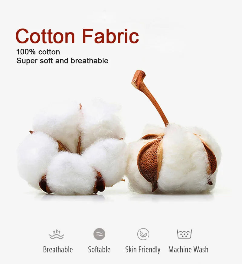 A set of white cotton fabric pillows showing breathable, soft, and skin-friendly features.
