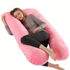 A woman lying on an ergonomic U-shape memory foam pillow for relaxation.