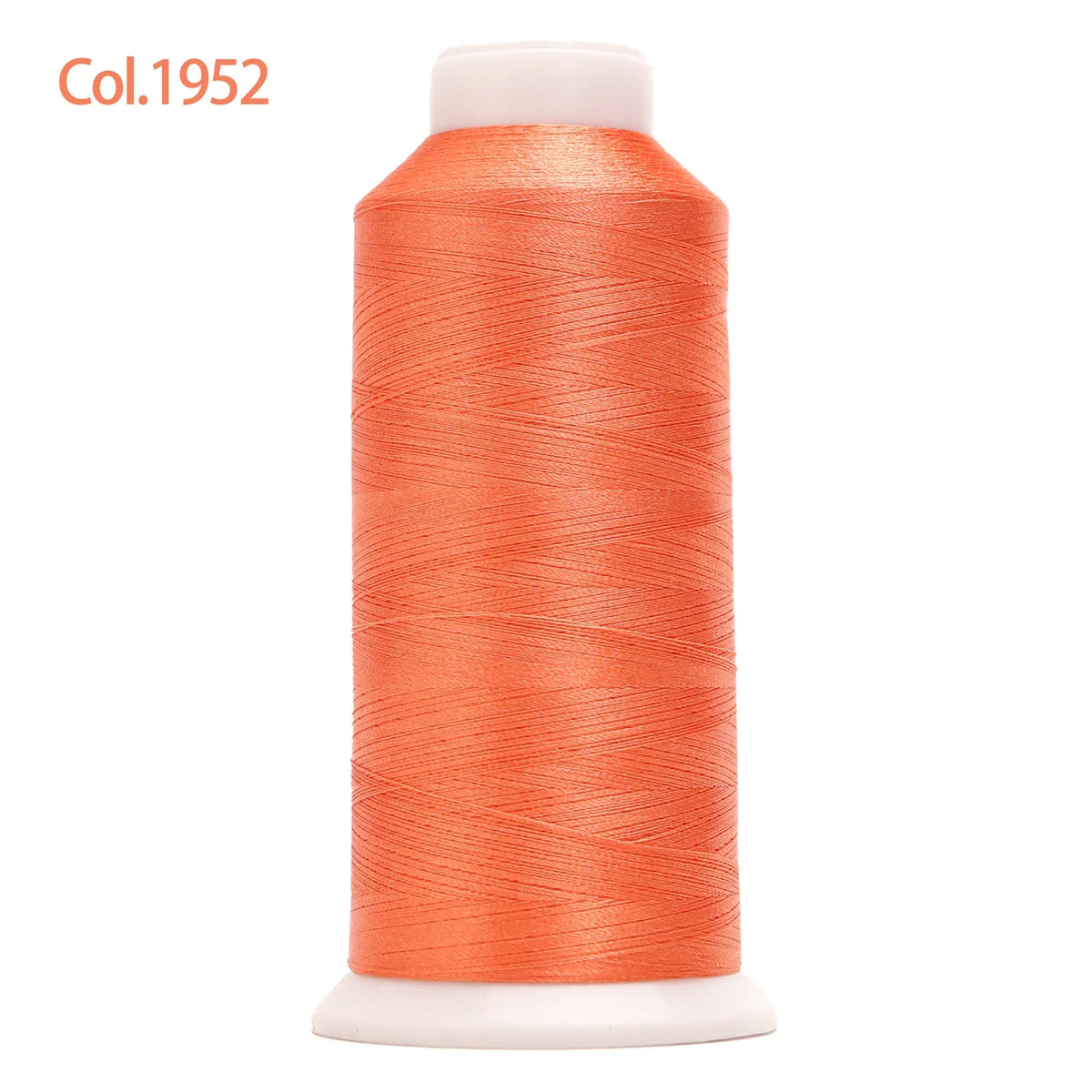 A spool of bright orange embroidery thread labeled Col.1952