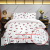 White fruit print duvet cover set including two pillowcases and one duvet cover
