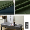 A dark olive green waterproof stretch dining bench cover shown in various angles and close-ups.