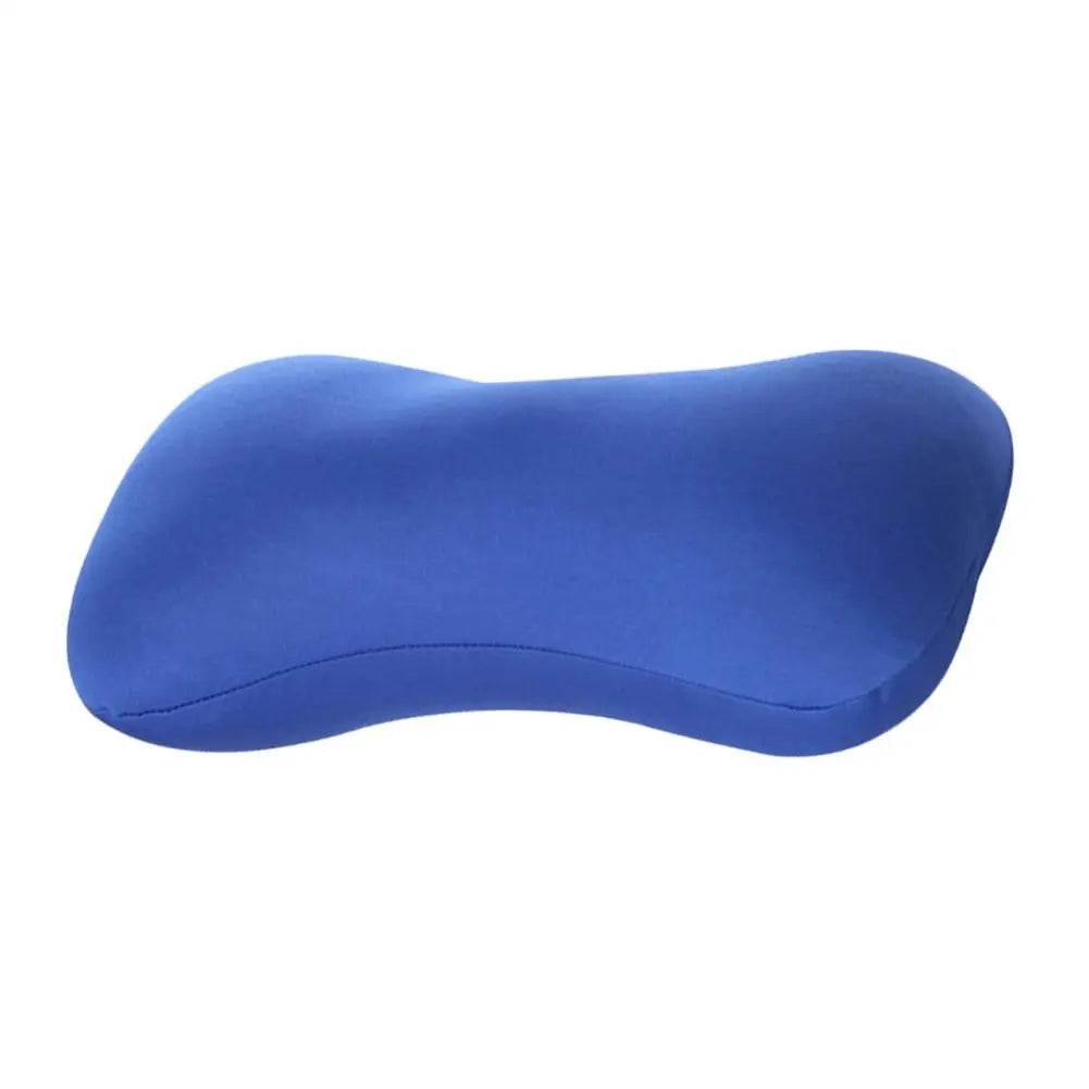 A royal blue microbead neck pillow designed for comfortable sleep and support.