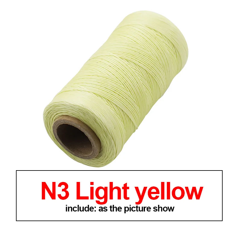 Spool of N3 light yellow waxed thread for leather and crafting