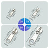 A collection of universal zipper repair kits shown with various sizes and dimensions.