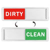 Magnetic dish indicator showing dirty in red and clean in green