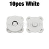 Ten white metal magnetic snap buttons for sewing
