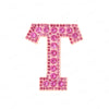 Pink rhinestone letter T patch for DIY craft project