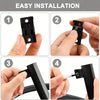 Four steps showing the easy installation of a flexible bendable curtain track for walls and ceilings