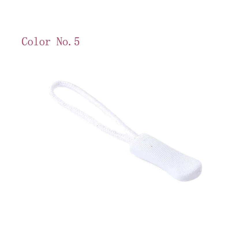White replacement zipper pull for bags and apparel