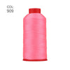 A roll of bright pink heavy duty nylon sewing thread with a red cap.