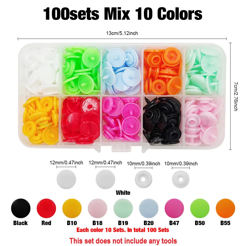 A set of 100 mixes of resin buttons in various colors and sizes for DIY sewing and crafting