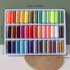A white plastic box containing 39 colors of high-strength polyester sewing thread spools.